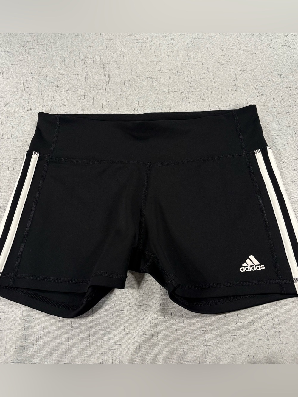 adidas Black Athletic Shorts with White Side Stripes